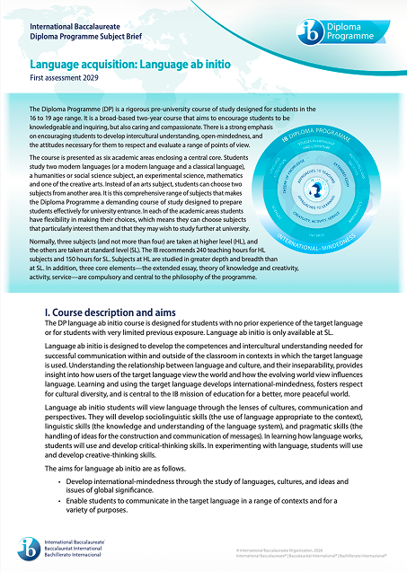 Language ab initio subject brief cover