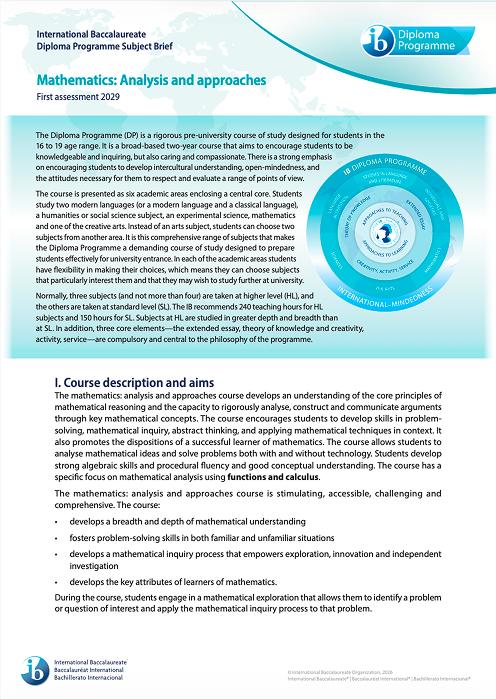 Mathematics analysis subject brief cover